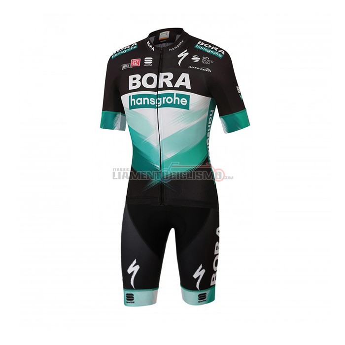 Abbigliamento Ciclismo Bora-Hansgrone Manica Corta 2020 Nero Verde